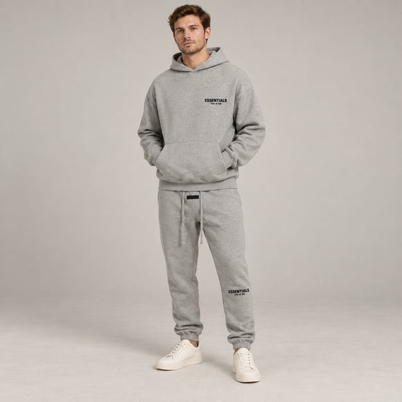 Essentials Dark Oatmeal Winter Set Studio Model SneakerMood