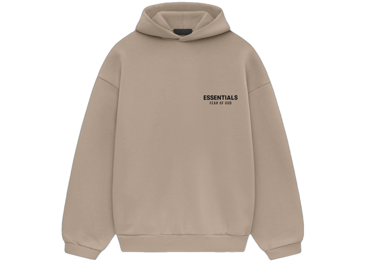 Essentials Desert Sand Fleece Hoodie Front SneakerMood