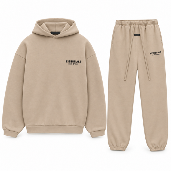 Essentials Desert Sand Fleece Winter Set Complete Outfit SneakerMood