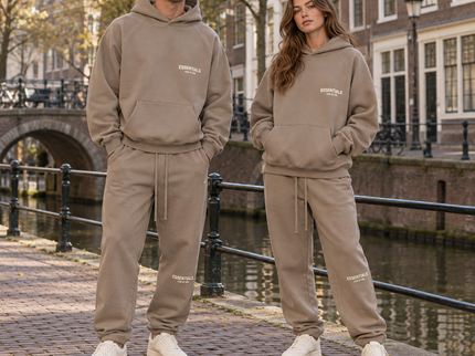 Essentials Desert Taupe Winter Set Streetwear Couple SneakerMood