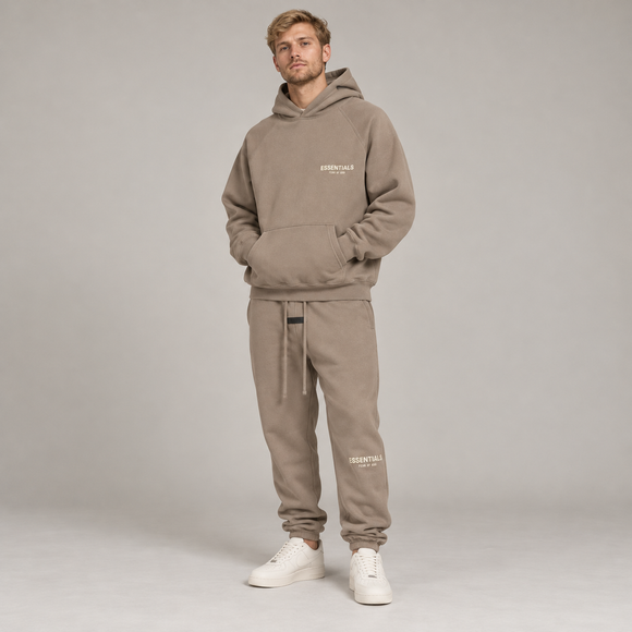 Essentials Desert Taupe Winter Set Studio Model SneakerMood