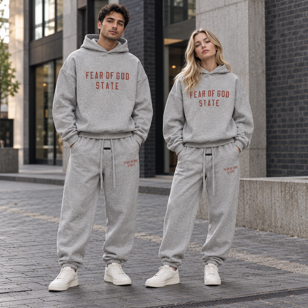 Essentials Fleece Dark Heather Winter Set Streetwear Couple SneakerMood