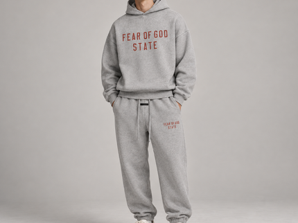 Essentials Fleece Dark Heather Winter Set Studio Model SneakerMood