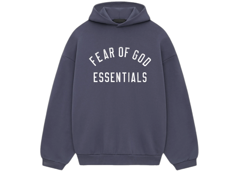 Essentials Fleece Marine Hoodie Front SneakerMood