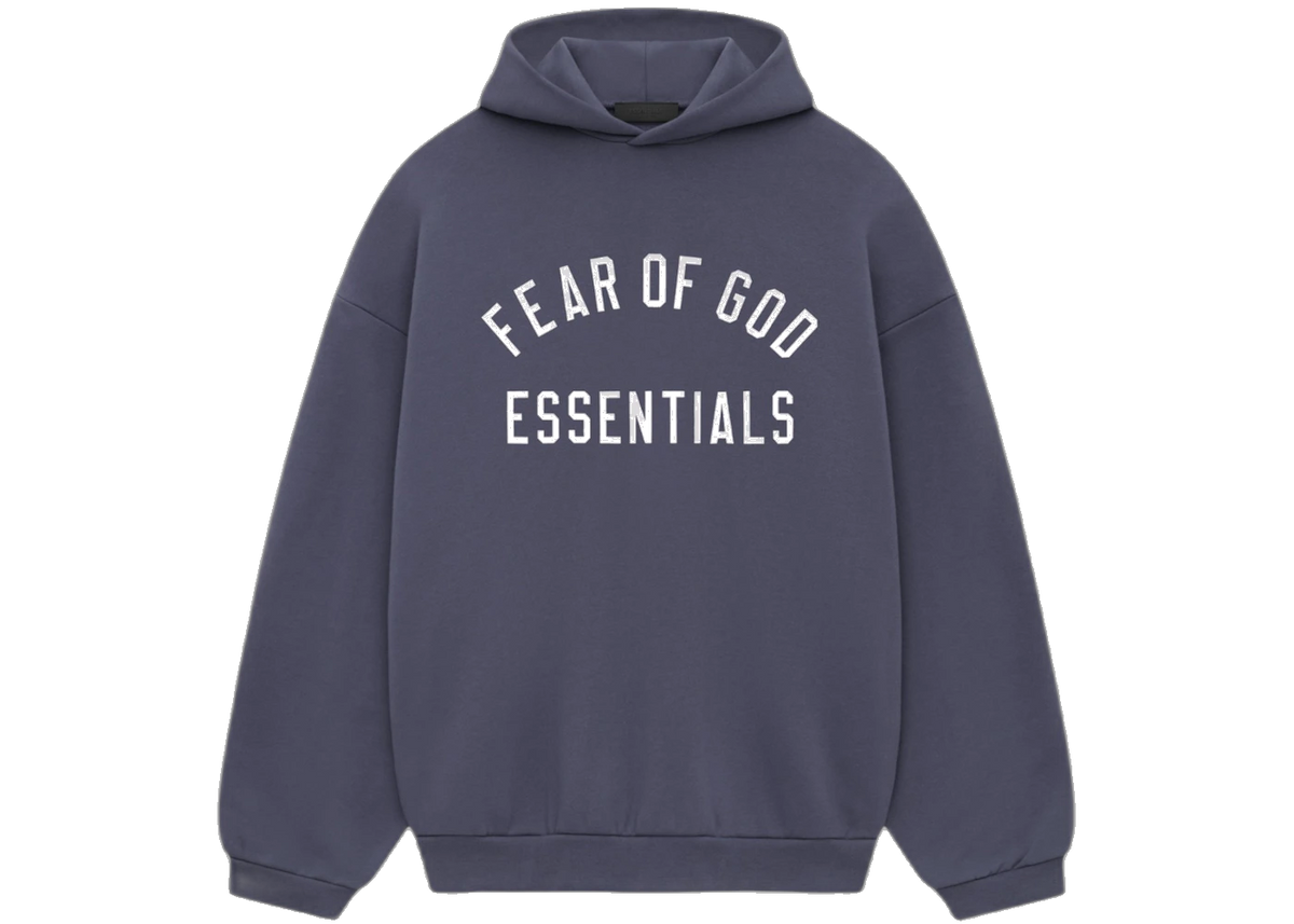 Essentials Fleece Marine Hoodie Front SneakerMood