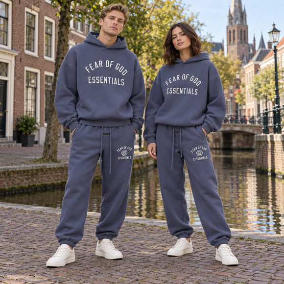 Essentials Fleece Marine Winter Set Streetwear Couple SneakerMood