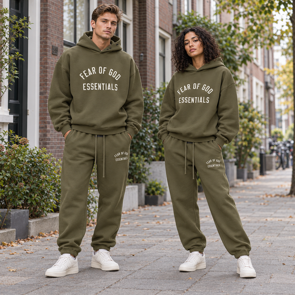 Essentials Fleece Military Winter Set Streetwear Couple SneakerMood
