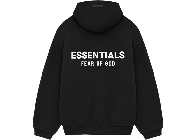 Essentials FW24 Black Fleece Hoodie Back SneakerMood