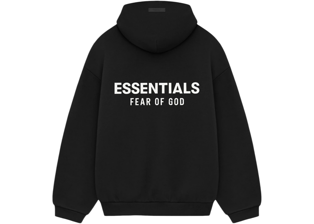 Essentials FW24 Black Fleece Hoodie Back SneakerMood