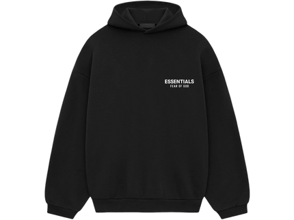 Essentials FW24 Black Fleece Hoodie Front SneakerMood