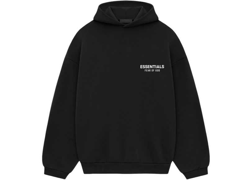 Essentials FW24 Black Fleece Hoodie Front SneakerMood
