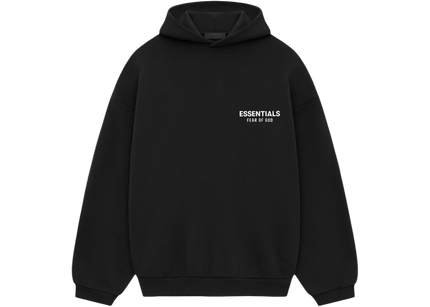 Essentials FW24 Black Fleece Hoodie Front SneakerMood