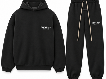 Essentials FW24 Black Fleece Winter Set Complete Outfit SneakerMood