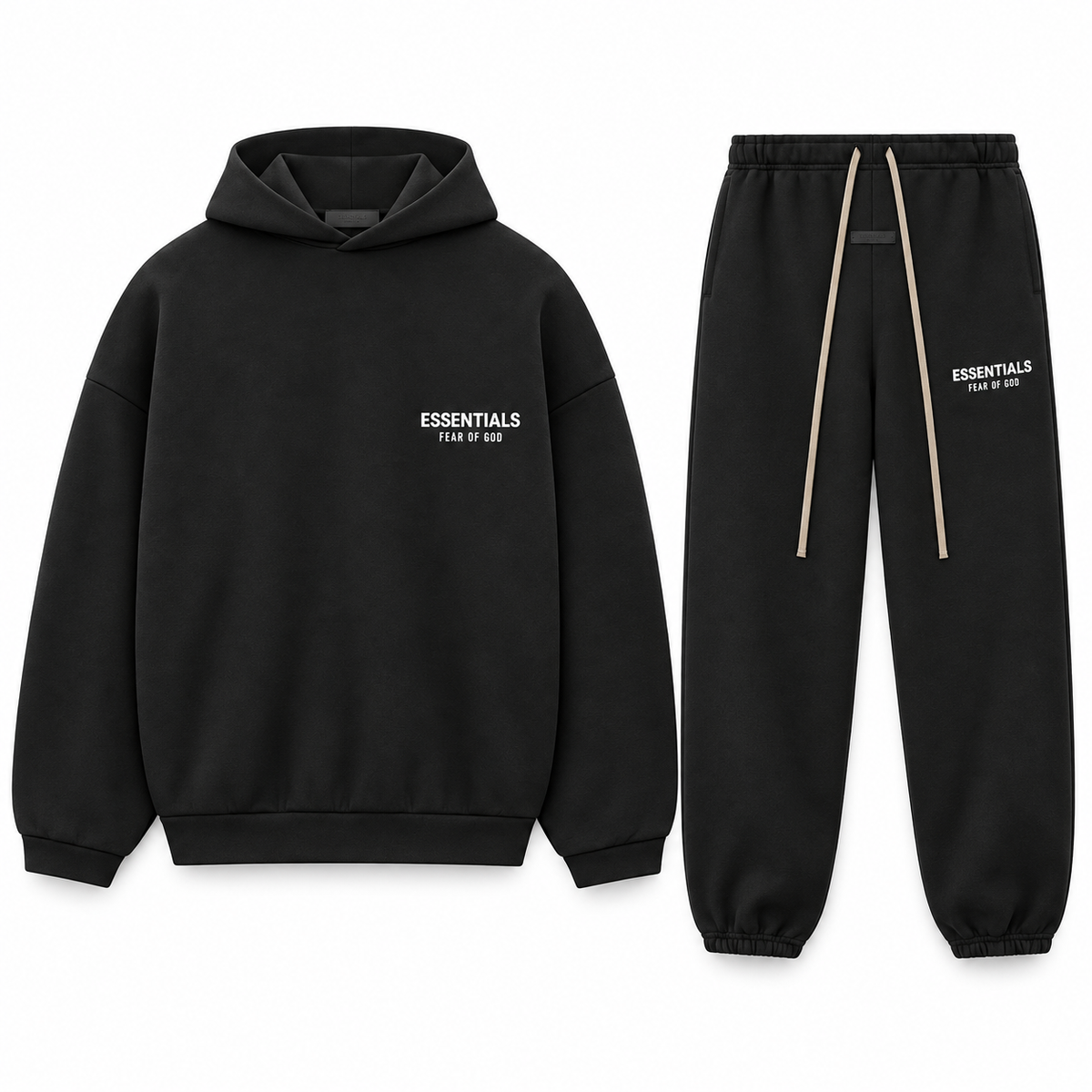 Essentials FW24 Black Fleece Winter Set Complete Outfit SneakerMood