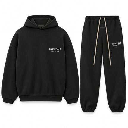 Essentials FW24 Black Fleece Winter Set Complete Outfit SneakerMood
