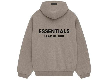 Essentials Heather Grey Fleece Hoodie Back SneakerMood