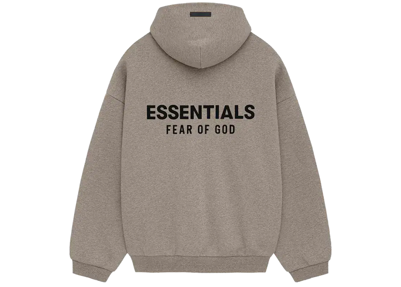 Essentials Heather Grey Fleece Hoodie Back SneakerMood