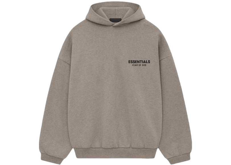 Essentials Heather Grey Fleece Hoodie Front SneakerMood