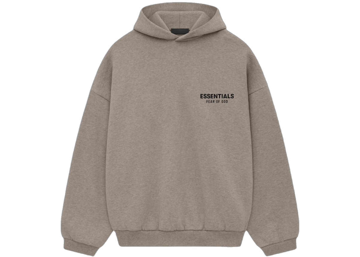 Essentials Heather Grey Fleece Hoodie Front SneakerMood