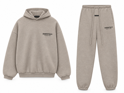Essentials Heather Grey Fleece Winter Set Complete Outfit SneakerMood