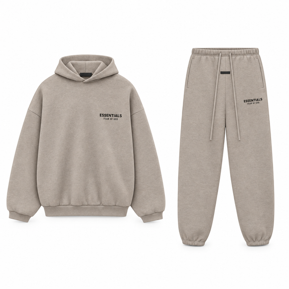Essentials Heather Grey Fleece Winter Set Complete Outfit SneakerMood