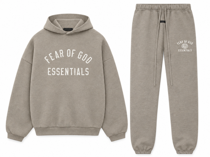 Essentials Heather Grey State Fleece Winter Set Complete Outfit SneakerMood