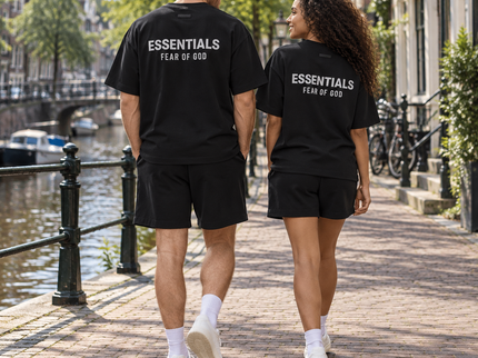 Essentials Jet Black Summer Set Streetwear Couple Back SneakerMood