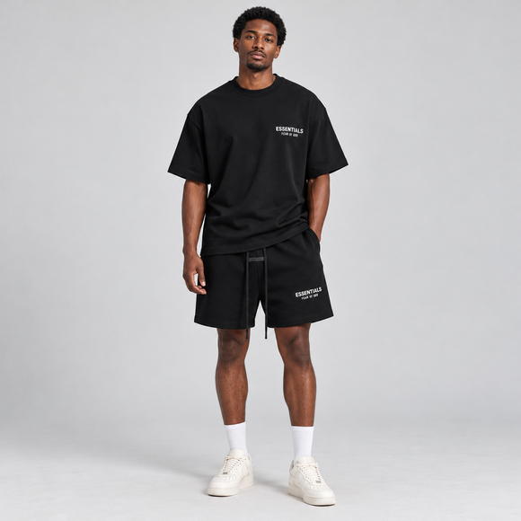 Essentials Jet Black Summer Set Studio Model SneakerMood