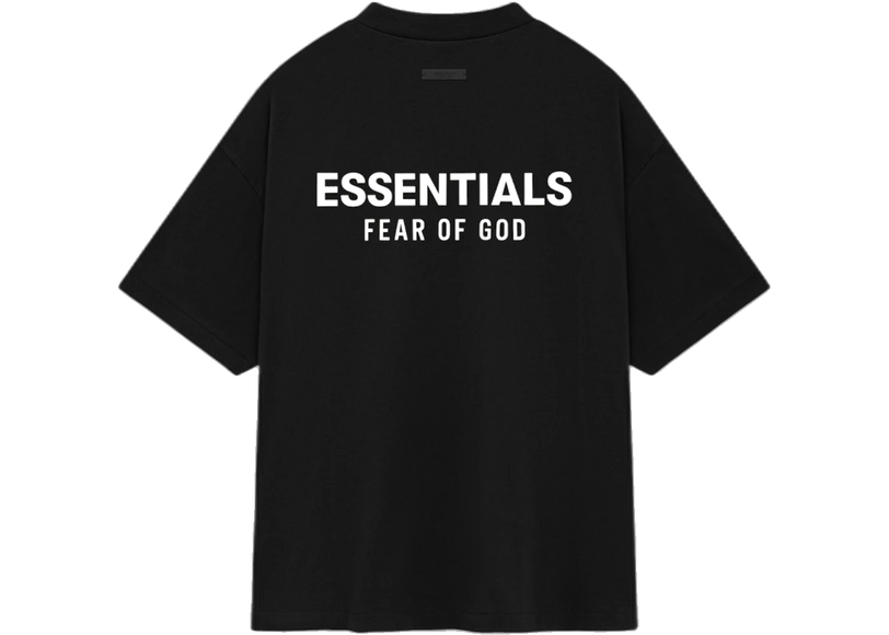 Essentials Jet Black T-shirt Front SneakerMood