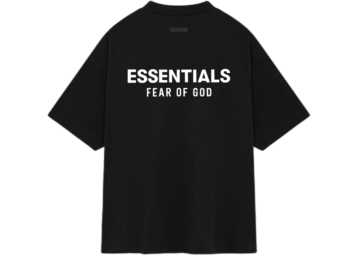 Essentials Jet Black T-shirt Front SneakerMood