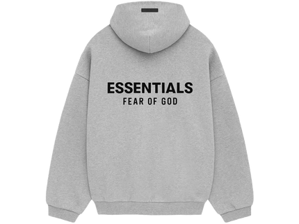 Essentials Light Heather Grey Fleece Hoodie Back SneakerMood
