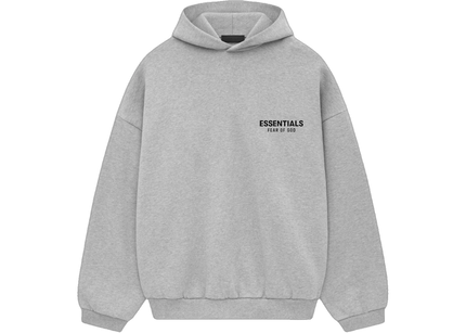 Essentials Light Heather Grey Fleece Hoodie Front SneakerMood