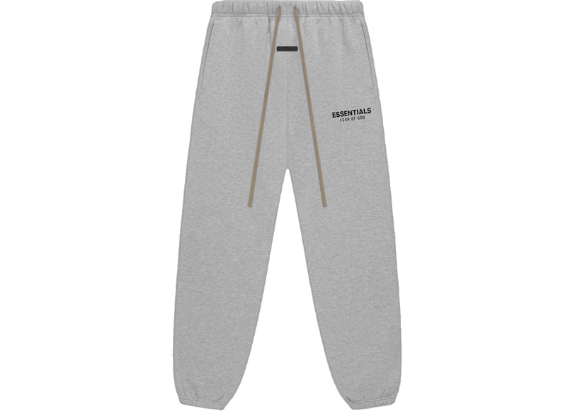 Essentials Light Heather Grey Fleece Sweatpant Front SneakerMood