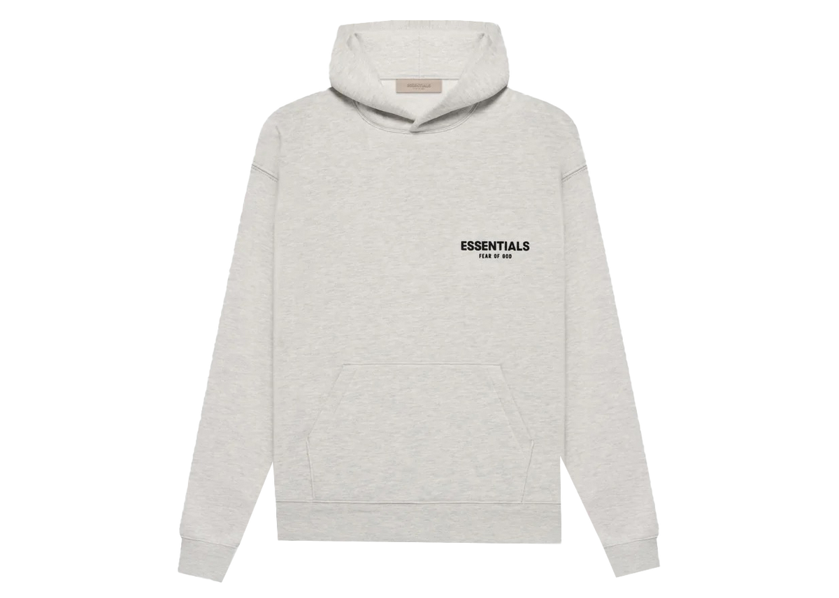 Essentials Light Oatmeal Hoodie Front SneakerMood