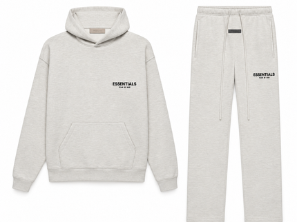 Essentials Light Oatmeal Relaxed Winter Set Complete Outfit SneakerMood