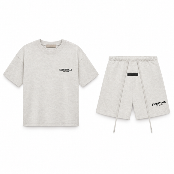 Essentials Light Oatmeal Summer Set Complete Outfit SneakerMood