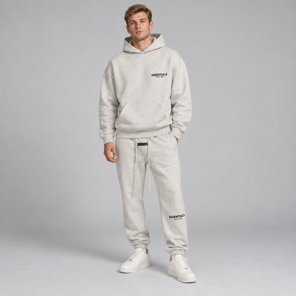 Essentials Light Oatmeal Winter Set Studio Model SneakerMood
