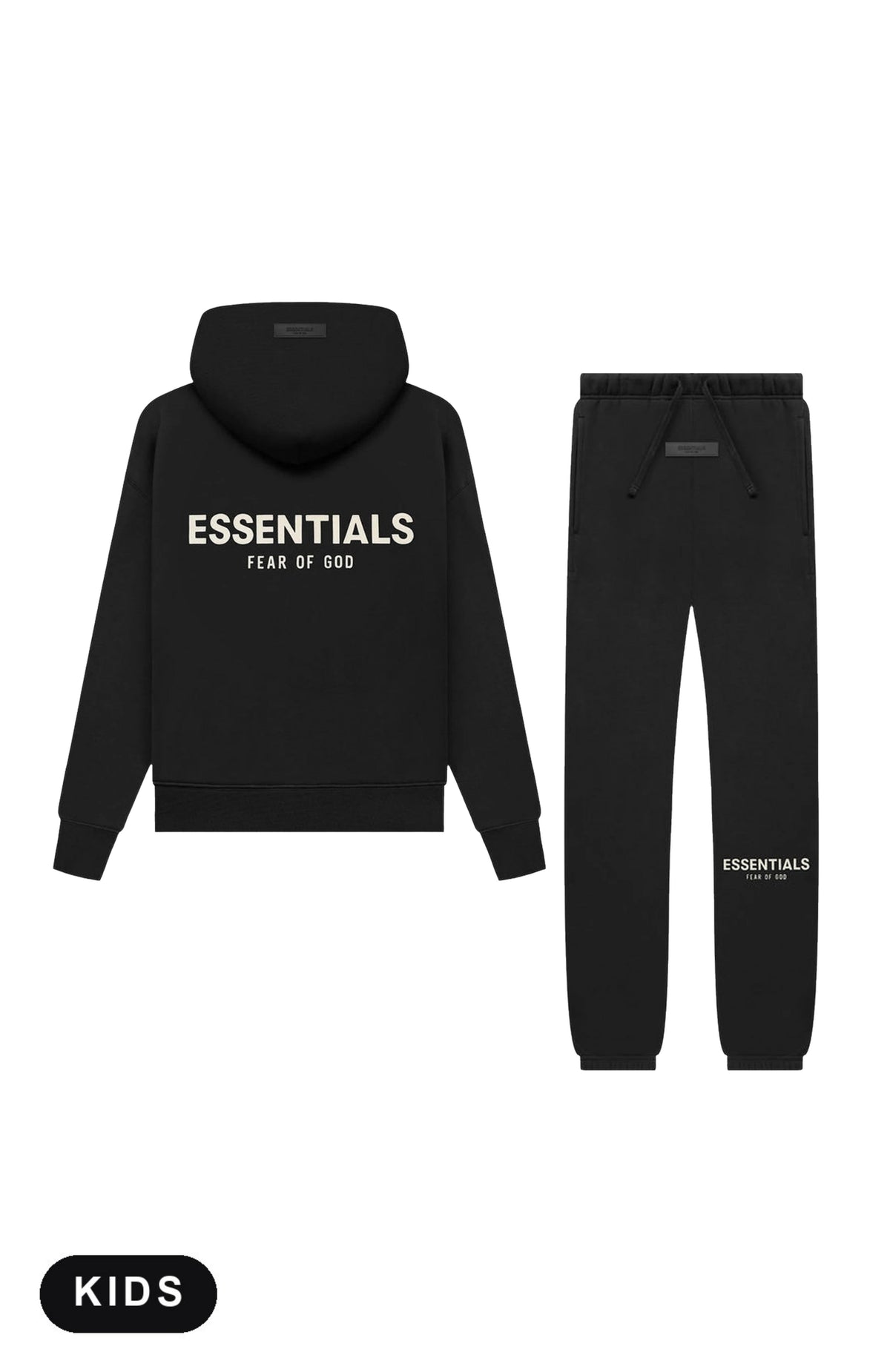 Essentials Limo Black Tuta Bambini – vista prodotto di felpa e pantaloni – SneakerMood