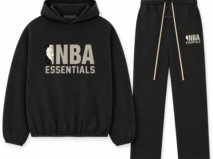 Essentials NBA Black Grey Relaxed Winter Set Complete Outfit SneakerMood
