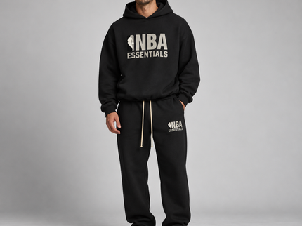 Essentials NBA Black Grey Relaxed Winter Set Studio Model SneakerMood