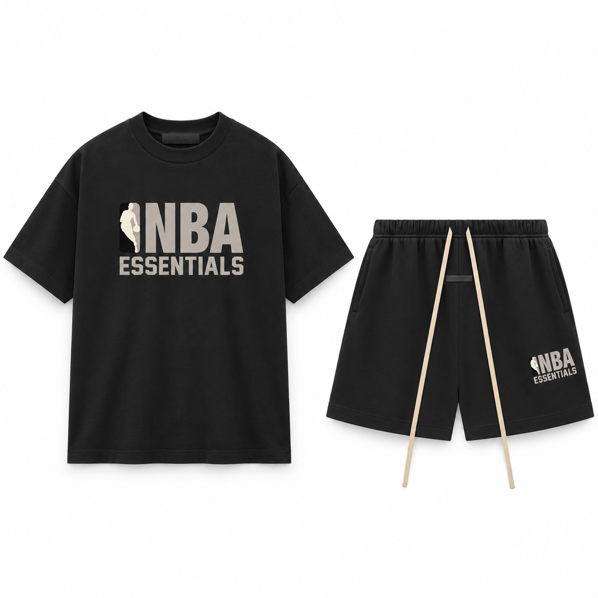Essentials NBA Black Grey Summer Set Complete Outfit SneakerMood
