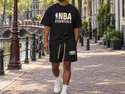 Essentials NBA Black Summer Set Streetwear Model SneakerMood