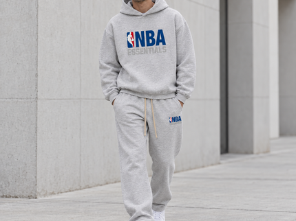 Essentials NBA Light Heather Relaxed Winter Set Streetwear Model SneakerMood