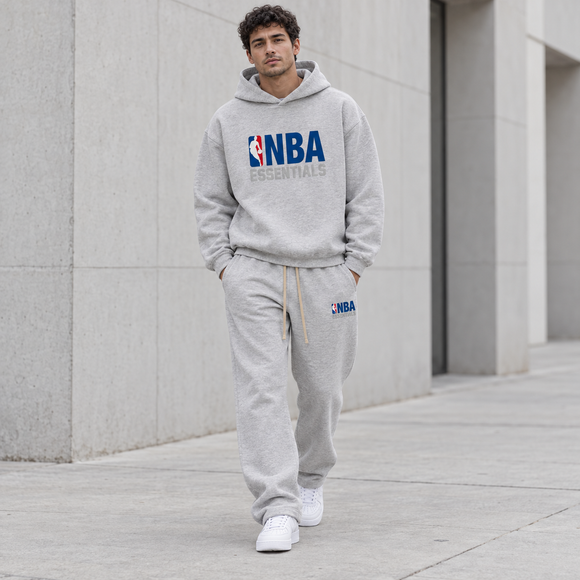 Essentials NBA Light Heather Relaxed Winter Set Streetwear Model SneakerMood