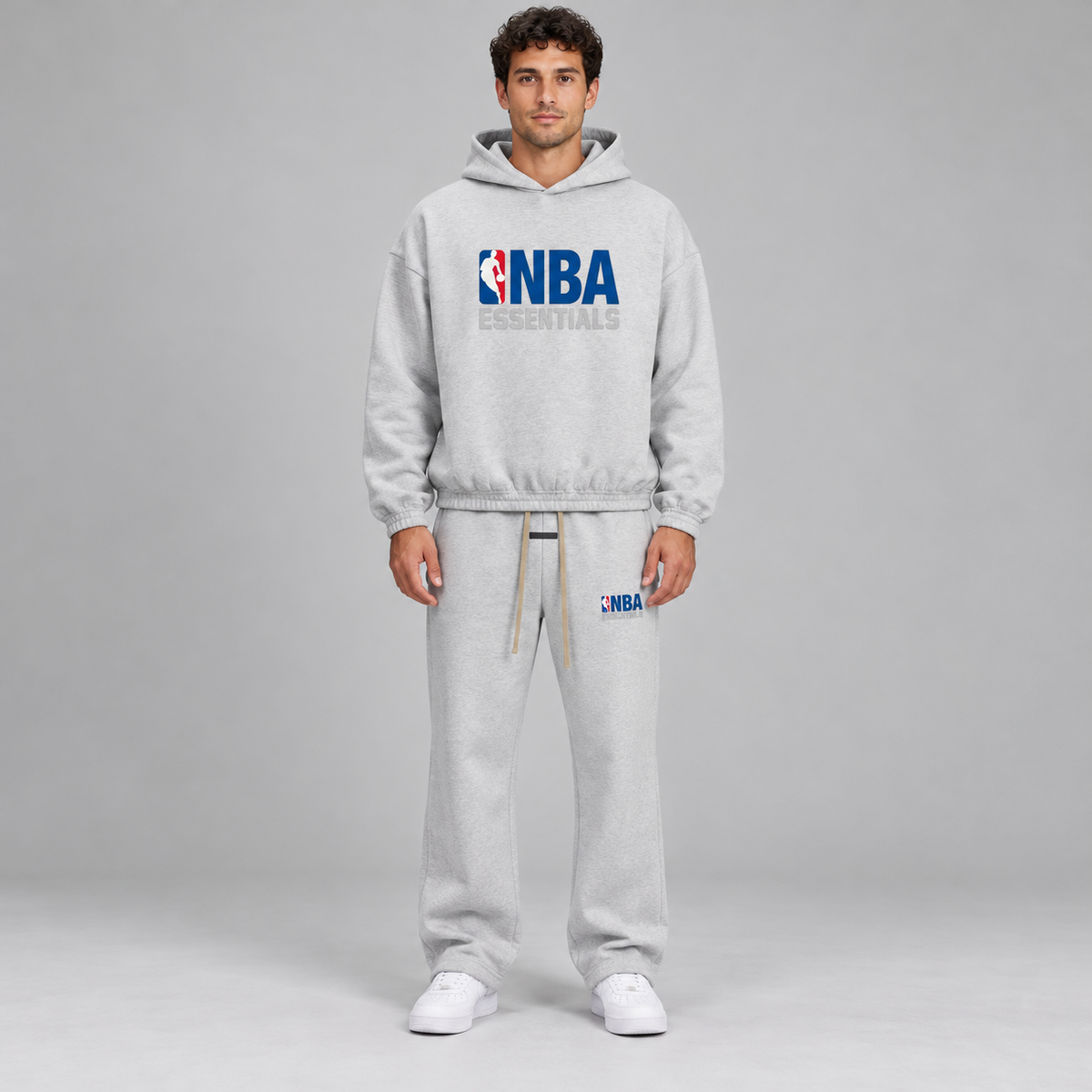 Essentials NBA Light Heather Relaxed Winter Set Studio Model SneakerMood