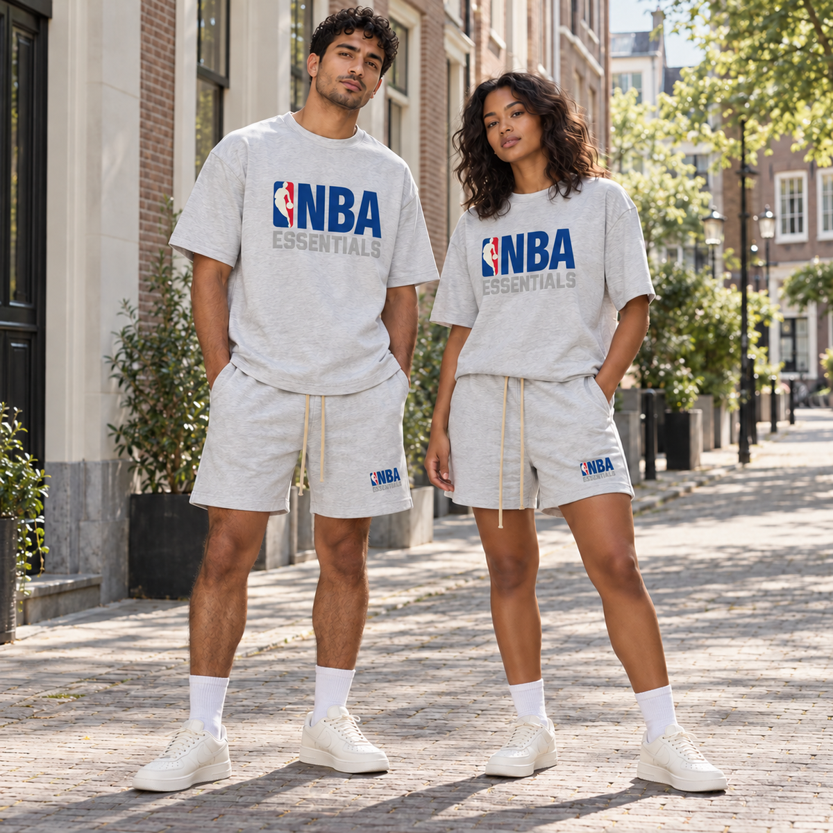 Essentials NBA Light Heather Summer Set Streetwear Couple SneakerMood