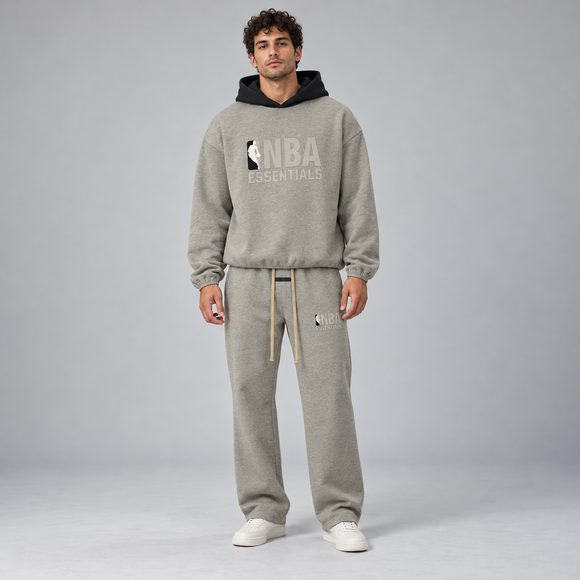 Essentials NBA Warm Heather Relaxed Winter Set Studio Model SneakerMood