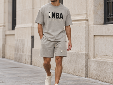 Essentials NBA Warm Heather Summer Set Streetwear Model SneakerMood