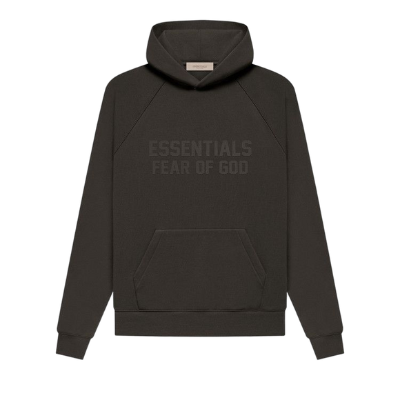 Essentials Off Black Hoodie Front SneakerMood