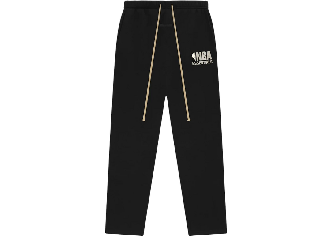 Essentials x NBA Black Grey Relaxed Sweatpants Front SneakerMood